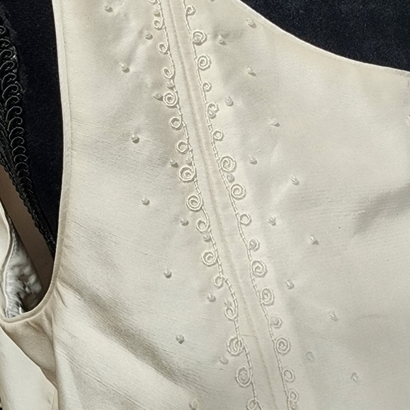 Phoebe By Kay Unger Beaded Embroidered Silk White Dress NWT - Picture 6 of 12